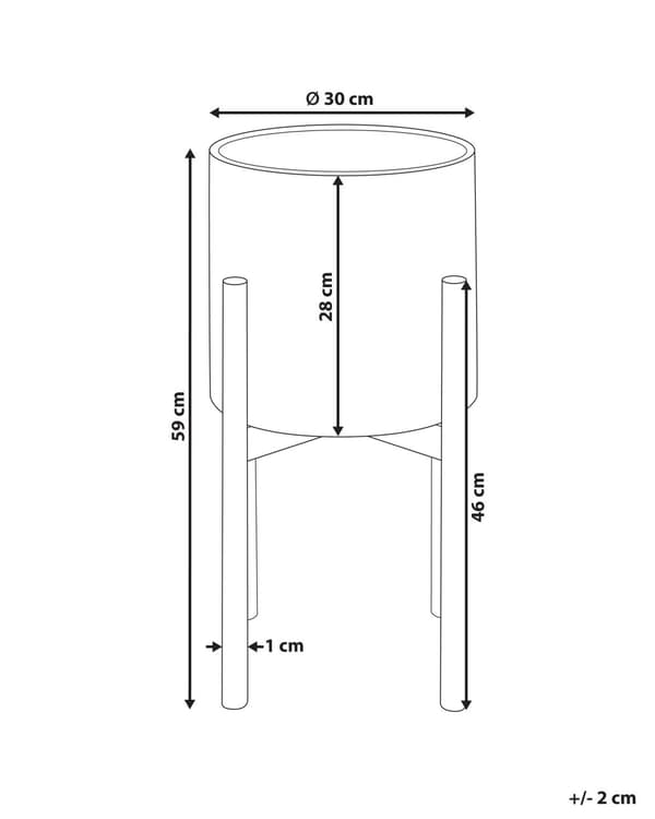 Plantestativ grå jern 30 x 30 x 59 cm indendørs metal blomst moderne industriel stående planter