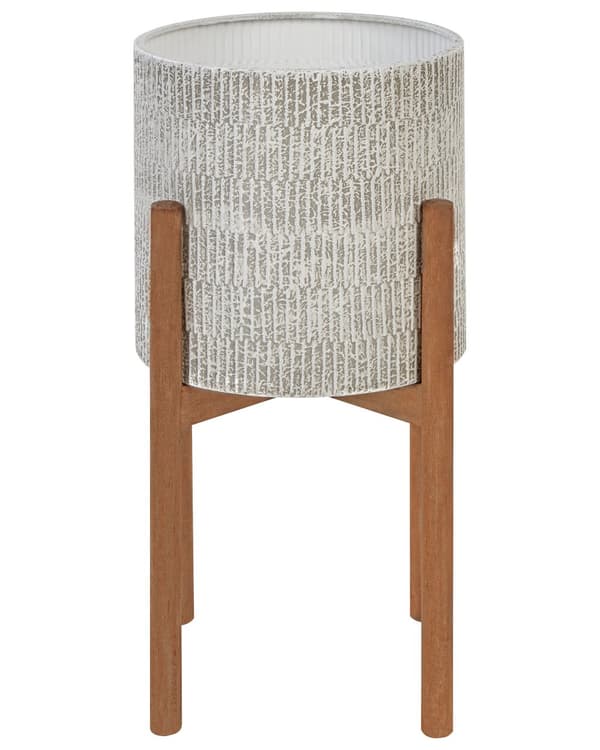 Plantestativ grå jern 30 x 30 x 59 cm indendørs metal blomst moderne industriel stående planter