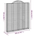 Miniatyrbild 6 av 6: vidaXL Gabioner bågformade 12 st 200x30x220/240 cm galvaniserat järn