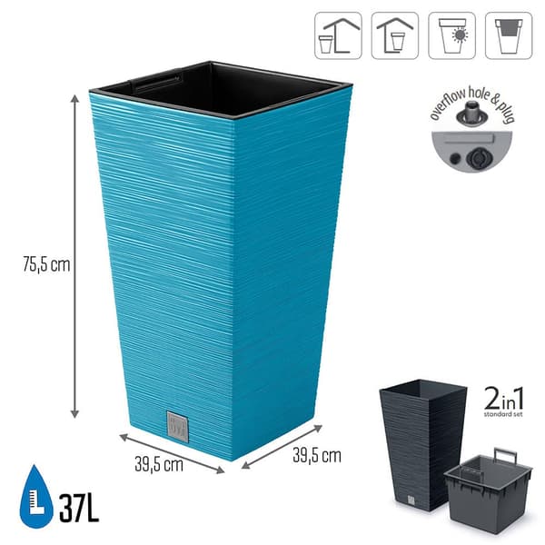 Prosperplast Blomkruka 37l Furu Collection 39.5x39.5x75.5 Cm