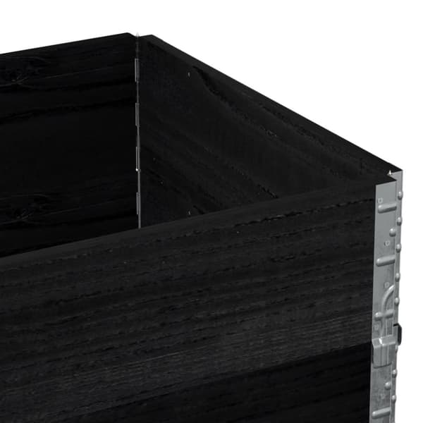 vidaXL plantekasse 80x60 cm massivt fyrretræ sort