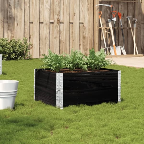 vidaXL plantekasse 80x60 cm massivt fyrretræ sort