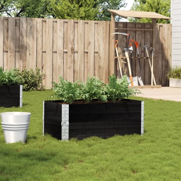 vidaXL plantekasse 100x50 cm massivt fyrretræ sort