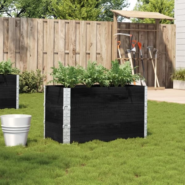 vidaXL plantekasse 100x50 cm massivt fyrretræ sort
