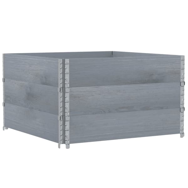 vidaXL Kukkalaatikko harmaa 100x100 cm täysi mänty