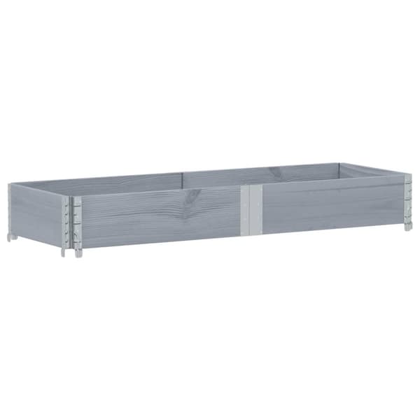 vidaXL Kukkalaatikko harmaa 150x50 cm täysi mänty