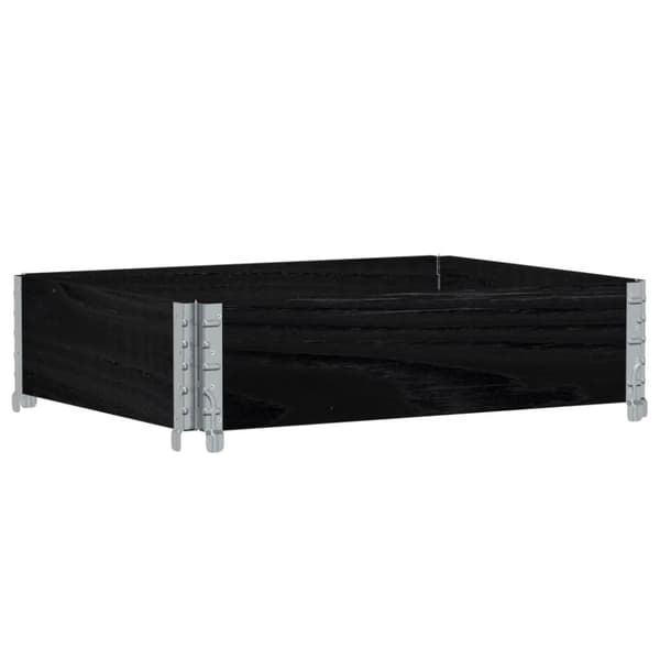 vidaXL plantekasse 80x60 cm massivt fyrretræ sort