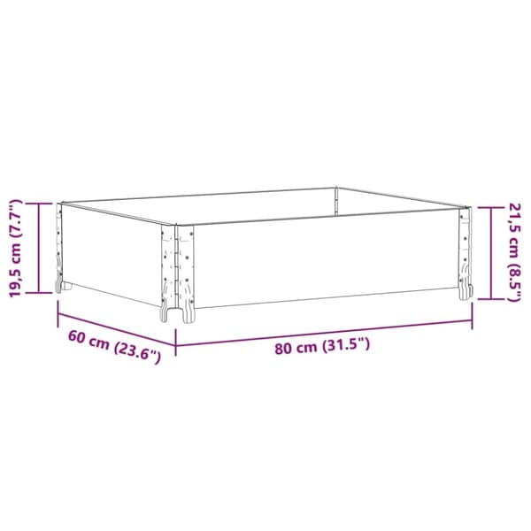 vidaXL plantekasse 80x60 cm massivt fyrretræ sort