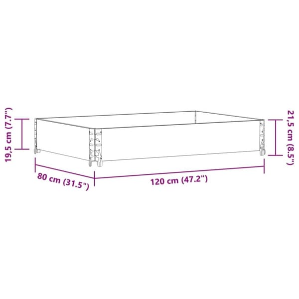 vidaXL Plantekasse svart 120x80 cm heltre furu
