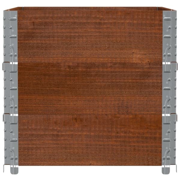 vidaXL plantekasse 80x60 cm massivt fyrretræ brun