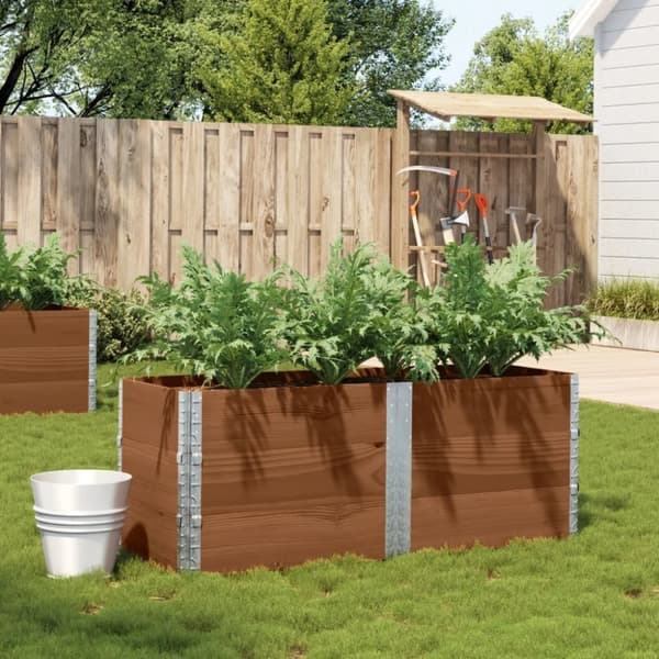 vidaXL plantekasse 150x50 cm massivt fyrretræ brun