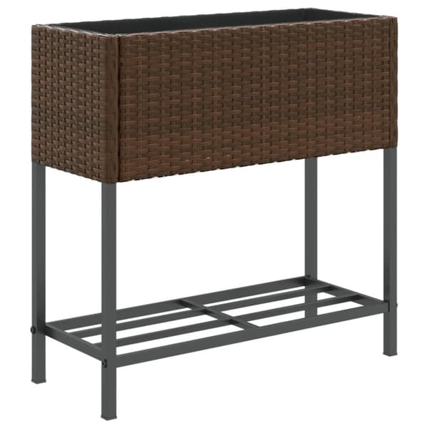 vidaXL Plantekasser med hylle 2 stk brun 70x28x70 cm polyrotting