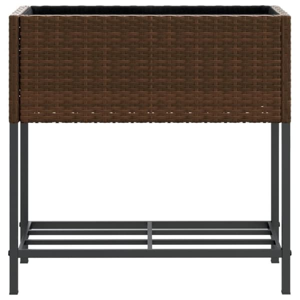 vidaXL Plantekasser med hylle 2 stk brun 70x28x70 cm polyrotting