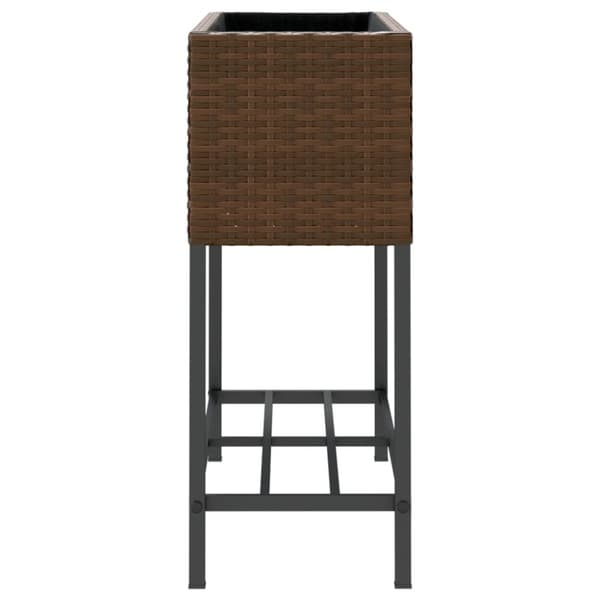vidaXL Plantekasser med hylle 2 stk brun 70x28x70 cm polyrotting