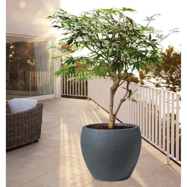 SCHEURICH Lineo 282 rotomolded plastkanna - 48 x 39 cm - Svart granit