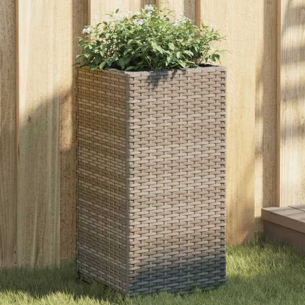 vidaXL plantekasser 2 stk. 30x30x60 cm polyrattan grå
