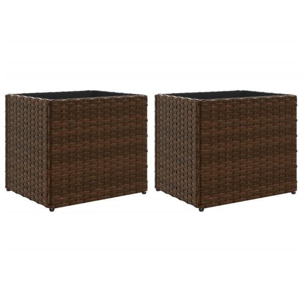 vidaXL plantekasser 2 stk. 36x30x32 cm polyrattan brun