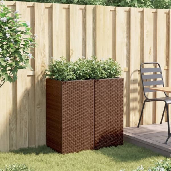 vidaXL Plantekasser 2 stk brun 40x40x80 cm polyrotting