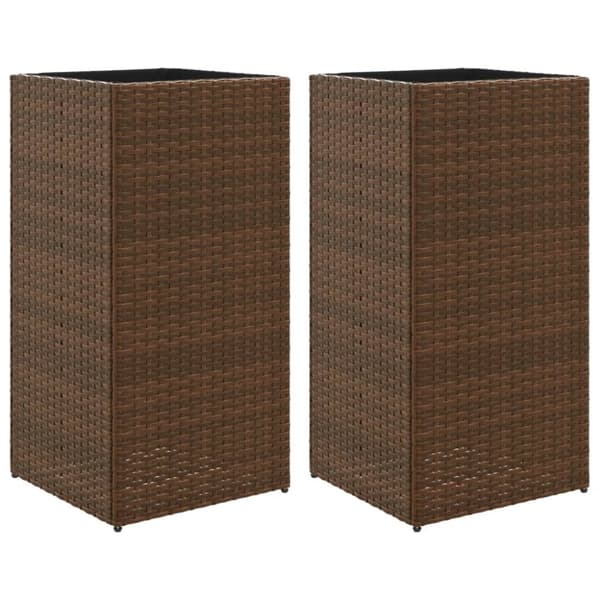 vidaXL Plantekasser 2 stk brun 40x40x80 cm polyrotting