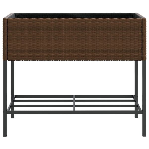vidaXL plantekasser 2 stk. med hylde 90x40x75 cm polyrattan brun