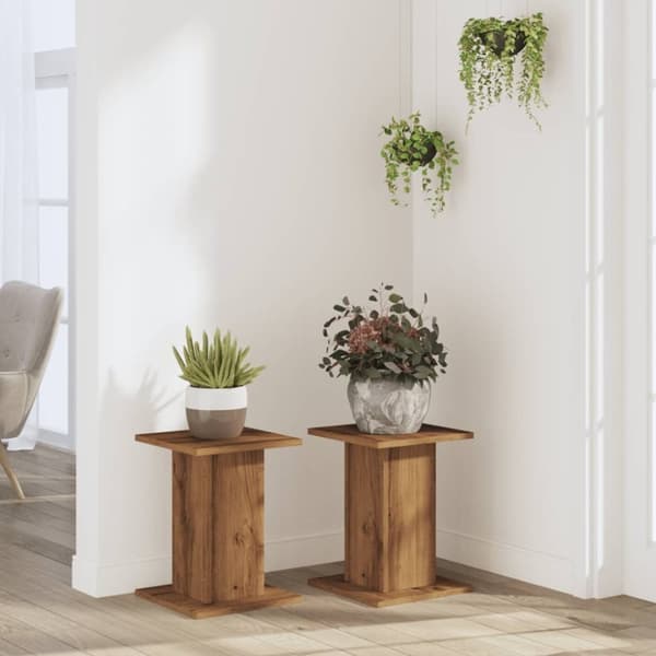 vidaXL plantestativer 2 stk. 30x30x40 cm konstrueret træ egetræsfarvet