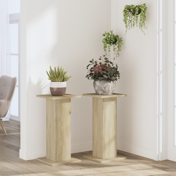 vidaXL Plantestativer 2 stk sonoma eik 30x30x60 cm konstruert tre