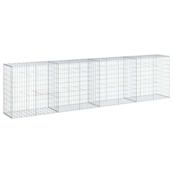 vidaXL Kivikori katolla 400x50x100 cm galvanoitu rauta