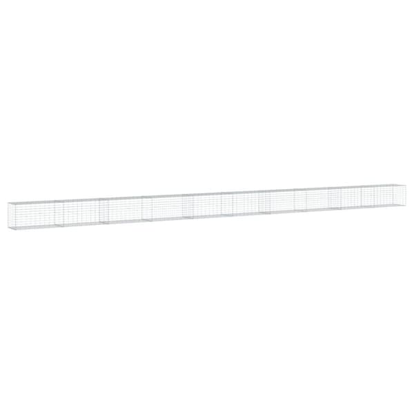 vidaXL gabionkurv med cover 1000x50x50 cm galvaniseret jern