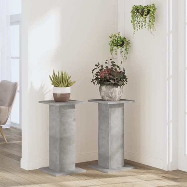 vidaXL plantestativer 2 stk. 30x30x60 cm konstrueret træ betongrå
