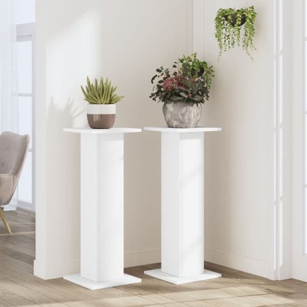 vidaXL Kasvitelineet 2 kpl valkoinen 30x30x80 cm tekninen puu