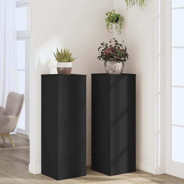 vidaXL plantestativer 2 stk. 33x33x100 cm konstrueret træ sort