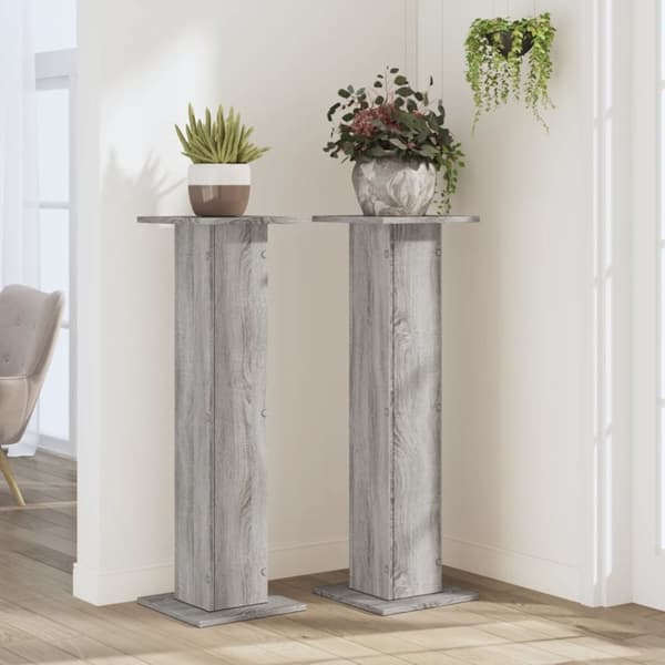 vidaXL Plantestativer 2 stk grå sonoma 30x30x95 cm konstruert tre