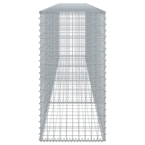 vidaXL Gabionkurv med deksel 400x50x100 cm galvanisert jern