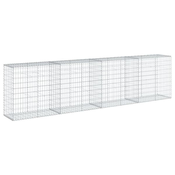vidaXL Gabionkurv med deksel 400x50x100 cm galvanisert jern