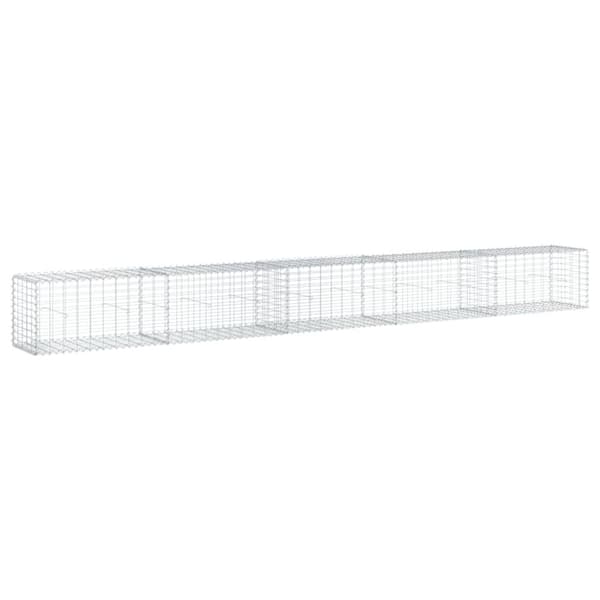 vidaXL Gabionkurv med deksel 500x50x50 cm galvanisert jern
