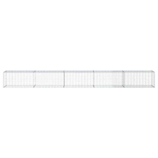 vidaXL Gabionkurv med deksel 500x50x50 cm galvanisert jern