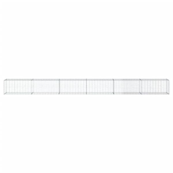 vidaXL Gabionkurv med deksel 600x50x50 cm galvanisert jern