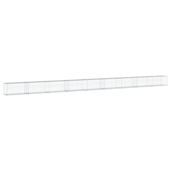 vidaXL Gabionkurv med deksel 900x50x50 cm galvanisert jern
