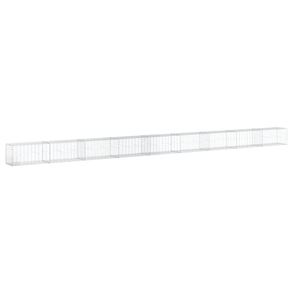 vidaXL Gabionkurv med deksel 900x50x50 cm galvanisert jern