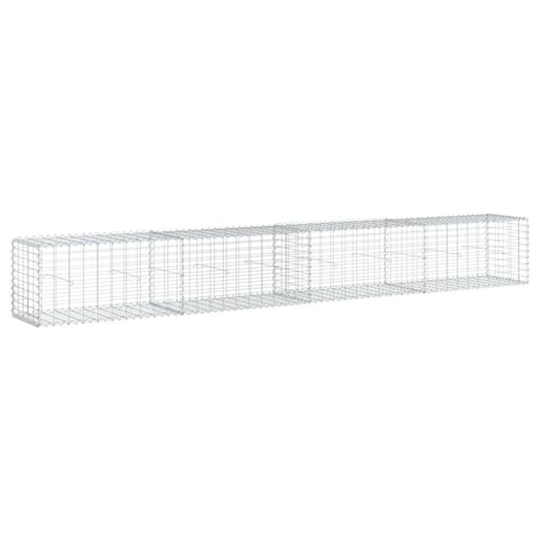 vidaXL gabionkurv m. cover 400x50x50 cm galvaniseret jern