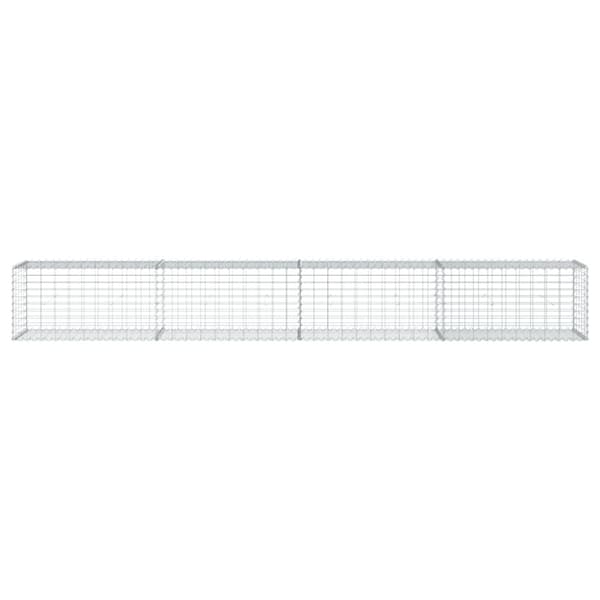 vidaXL gabionkurv m. cover 400x50x50 cm galvaniseret jern