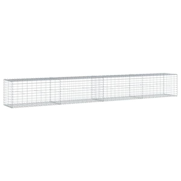 vidaXL gabionkurv m. cover 400x50x50 cm galvaniseret jern