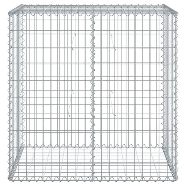 vidaXL gabionkurv med cover 100x50x100 cm galvaniseret jern
