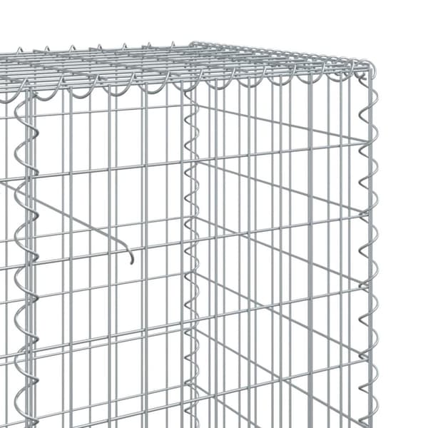 vidaXL gabionkurv med cover 100x50x100 cm galvaniseret jern