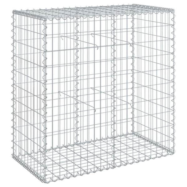 vidaXL gabionkurv med cover 100x50x100 cm galvaniseret jern