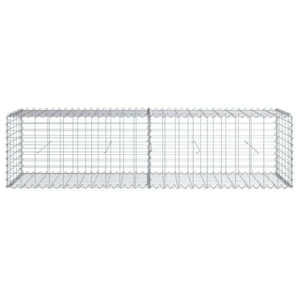 vidaXL gabionkurv med cover 200x50x50 cm galvaniseret jern