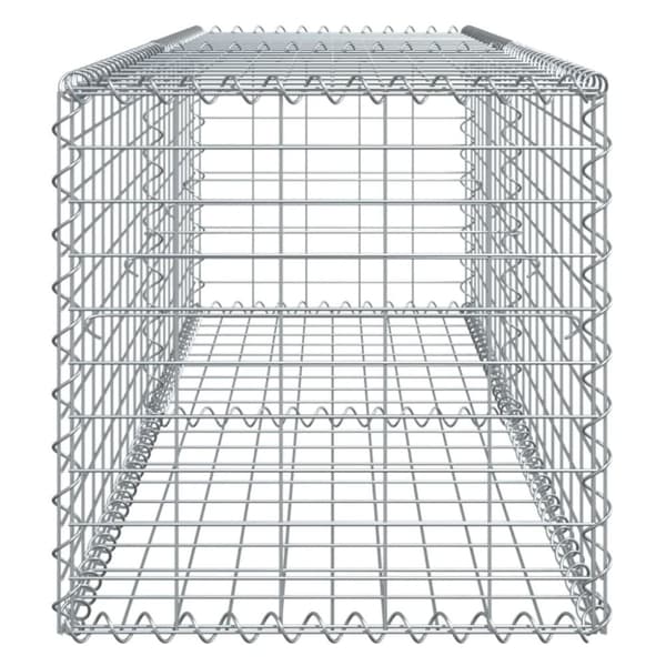 vidaXL gabionkurv med cover 200x50x50 cm galvaniseret jern