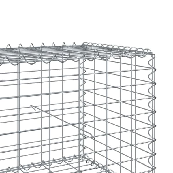 vidaXL gabionkurv med cover 200x50x50 cm galvaniseret jern