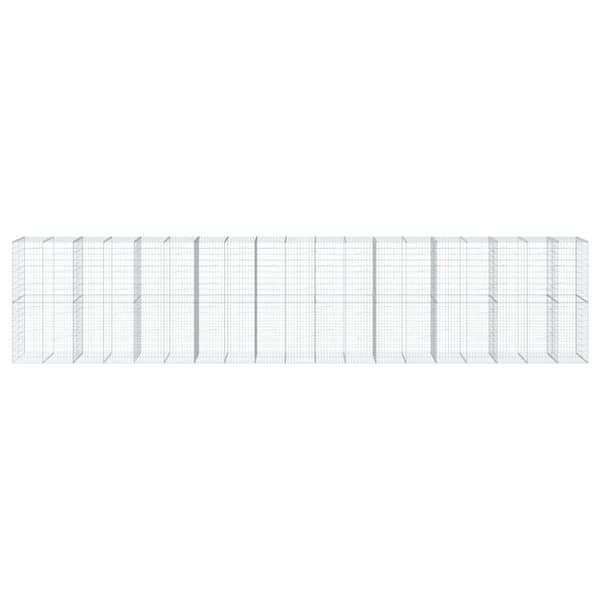 vidaXL Gabionkurv med deksel 950x100x200 cm galvanisert jern