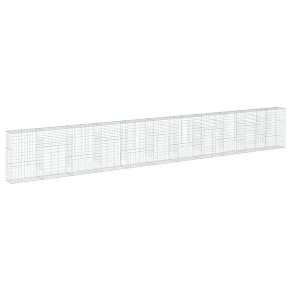 vidaXL gabionkurv med cover 1100x50x150 cm galvaniseret jern